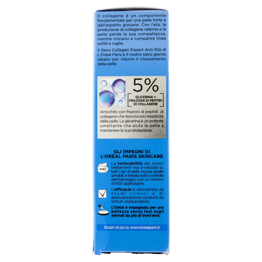 L'Oréal Paris Collagen Expert Siero Anti-Età 5% Glicerina + Peptidi di collagene, 30 ml